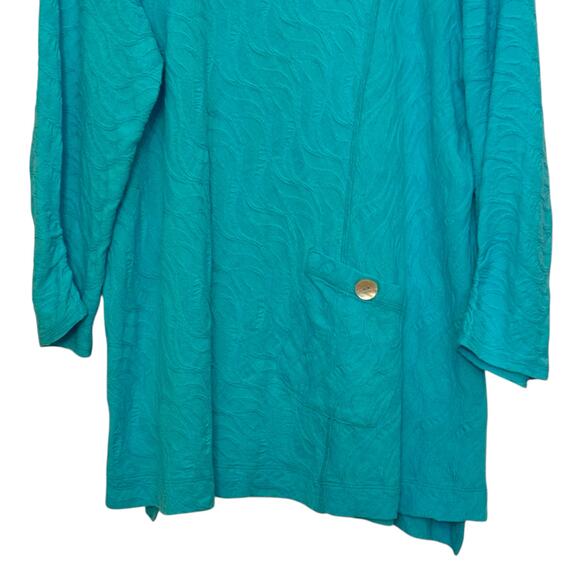 Habitat Size Large Turquoise Textured Single Pocket Tunic Blouse - Picture 3 of 8